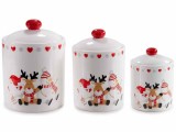 Cumpara ieftin Set 3 borcane Craciun ceramica multicolora &Oslash; 14,5 cm x 20 H, &Oslash; 12,5 x 18 H, &Oslash; 10 x 14 H