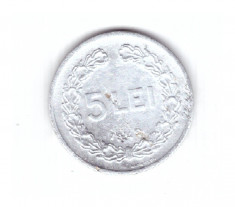 Moneda 5 lei 1949, circulata, stare relativ buna, curata foto