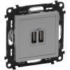 Priza USB tip C dubla 5V 1500mA Legrand Valena Life aluminiu 753312
