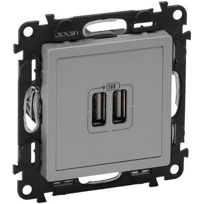 Priza USB tip C dubla 5V 1500mA Legrand Valena Life aluminiu 753312 foto