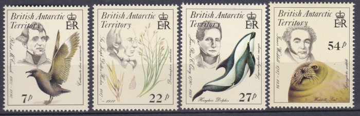 DB1 Fauna Antarctica Naturalisti 1985 British Antarctic Terr. BAT 4 v. MNH