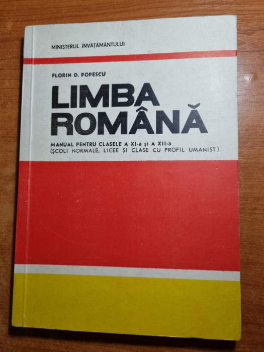 manual limba romana pentru clasele a 11-a si a 12-a - din anul 1995