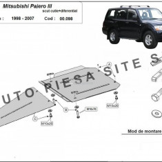 Scut metalic cutie + diferential Mitsubishi Pajero Sport 1 I fabricat in perioada 1998 - 2007 APS-00,098