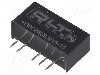 Convertor de tensiune, DC-DC, intrare 4,5...5,5V DC, iesire 15V DC, putere 2W, QLT POWER - QDC2WSIL5/15-15