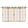 Set Feronerie Uși Glisante vidaXL, Negru, 400cm, Oțel, Kit Sistem Dublu Ușă Hambar, Capacitate 80kg