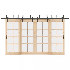 vidaXL Set feronerie pentru uși glisante, negru, 400 cm, oțel