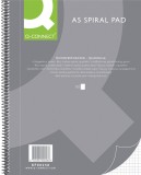 Caiet cu spirala, A5, 80 file - 70g/mp, 4 perf., coperti carton, Q-Connect -
