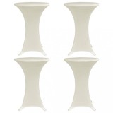 vidaXL Husă de masă cu picior, 4 buc., crem, &Oslash;60 cm, elastic