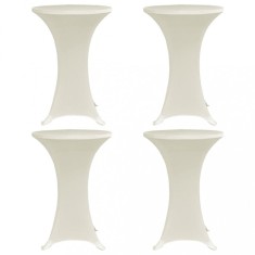 vidaXL Husă de masă cu picior, 4 buc., crem, &Oslash;60 cm, elastic