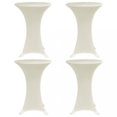 vidaXL Husă de masă cu picior, 4 buc., crem, &amp;Oslash;60 cm, elastic 279074 foto