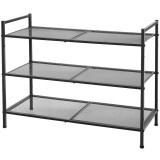 SONGMICS Etajera pantofi 3 niveluri, metalica, suprapozabila, 68x30x53 cm, negru Household NewTrend