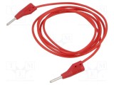 Cablu de măsurare Hirschmann T&amp;M 60V DC 30V AC 6A 1m soclu axial 2mm roșu