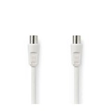 Cablu coaxial antena IEC tata - IEC mama 1.5m dublu ecranat alb Nedis CSGL40000WT15