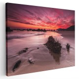 Tablou peisaj plaja la apus Tablou canvas pe panza CU RAMA 80x120 cm