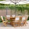 vidaXL Set mobilier de grădină 7 piese textil alb crem/lemn masiv 3281712