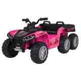 Cumpara ieftin ATV electric pentru copii 2-6 ani, Kinderauto FarmQuad 6x6, 180W, 12V 14AH, roti EVA, culoare roz