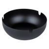 Scrumieră Metalică, Rotundă, Diametru 10.5 cm, &Icirc;nălțime 3.5 cm, Negru Mat, Oem