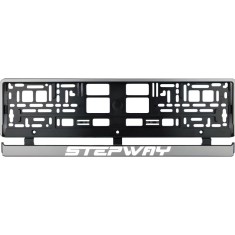 Set 2 bucati, suport numar inmatriculare argintiu Dacia Stepway