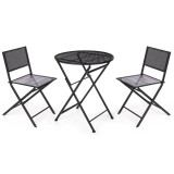 Set Masa Bucatarie Ibergarden, 2 Scaune, Negru, Metal, 96x60 cm, Ideal Bucatarie/Living