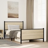 VidaXL Cadru pat metalic fără saltea, stejar sonoma, 100x200 cm 4007729