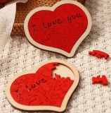 Puzzle inima din lemn , , zI Love You, (12 cm)