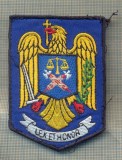 Y 1855 EMBLEMA BRODATA, PENTRU MANECA - POLITIA ROMANA -PENTRU COLECTIONARI