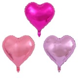 Set 3 baloane din folie metalizata, flippy, figurina inima, tema ziua indragostitilor, 45 cm, ambalaj individual, pai inclus, umflare cu aer sau heliu