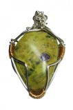 B207. Pandantivul Armonia cu un Atlantisit rarisim, Verde, 4 cm, Clarvedere Nou, RavariuArt