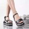 Sandale cu platforma fiorella negru piele ecologica, 39