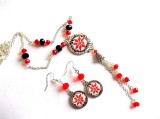 Set bijuterii sticla cu model traditional 32414