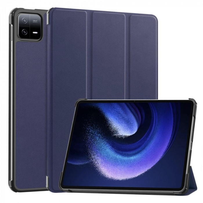 Husa tableta xiaomi pad 6, foldpro cu microfibra, auto sleep/wake, albastru