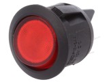 Comutator ROCKER DPST 2 Poziții ON-OFF 20A 12V LED Roșu SCI R13-244B-02-BR