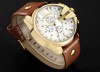 Ceas Barbatesc Curren 8176 Sport Elegant, Quartz, Curea Piele Eco Maro, Cadran Alb, 52mm