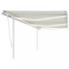 VidaXL Copertină retractabilă manual cu LED, crem, 6x3,5 m