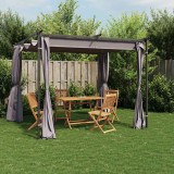 VidaXL Pavilion cu draperii, antracit, 3 x 3 m, oțel