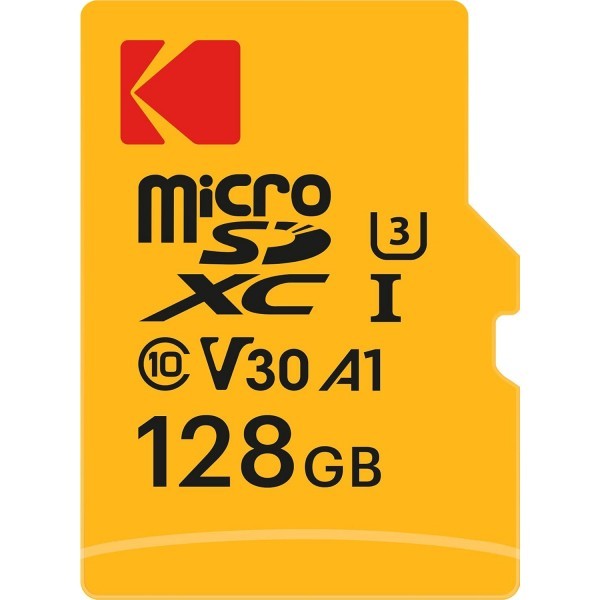 Card Memorie microSDXC Kodak Ultra Performance, 128Gb, Clasa 10 / UHS-1 U3, Cu Adaptor EKMSDM128GXC10HPRK