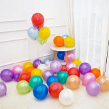 Set 100 baloane party, din latex, forma ovala 23 cm, multiple culori, Idei