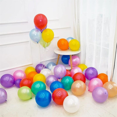 Set 100 baloane party, din latex, forma ovala 23 cm, multiple culori foto