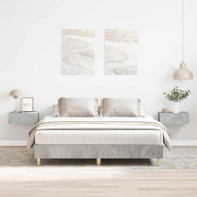 vidaXL Cadru de pat fără saltea Gri beton 140x200 cm Lemn prelucrat 3328720 foto