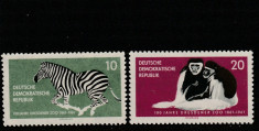 Germania DDR 1961-Fauna,100 ani Zoo Dresda ,serie 2 valori,dant.,MNH,Mi.825-826 foto