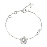 Guess JUBB04468JWRHS Brățară Damă Argintie din Oțel cu Floare și Pietre
