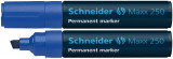 Permanent Marker Schneider Maxx 250, Varf Tesit 2+7mm - Albastru