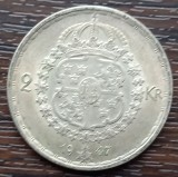 (A984) MONEDA DIN ARGINT SUEDIA - 2 KRONOR 1947, LIT. TS, REGELE GUSTAV V, Europa