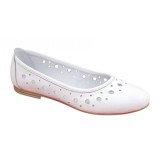 Balerini dama casual din piele naturala - Model Clara Alb