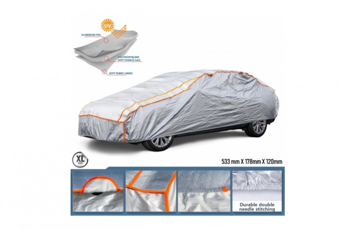 Prelata auto anti-grindina de aluminiu pentru masina XXL - 533cm x 178cm x 120cm