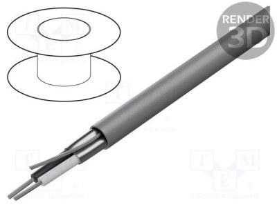 Cablu ecranat 1x2x18AWG folie Al-PET PVC gri 300V 30m BELDEN foto