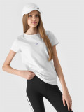 Tricou unicolor din bumbac organic pentru fete - alb, 4F Sportswear