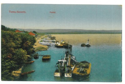 3053 - TURNU-SEVERIN, Harbor, Romania - old postcard - unused foto