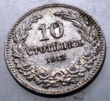 Moneda Bulgaria 10 Stotinki 1913, Cu-Ni, KM# 25