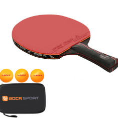 Paleta tenis de masa Boer S6 PRO, Nano Carbon technology, 9 straturi lemn 8 nano carbon, Trampoline Tension Technology, 190 gr